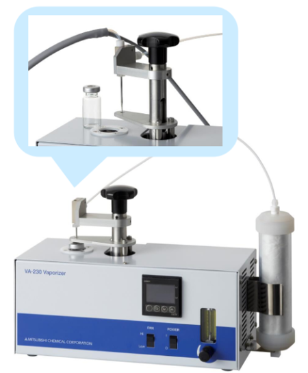 Vaporizador modelo VA-230 que permite el trabajo sobre vial encapsulado